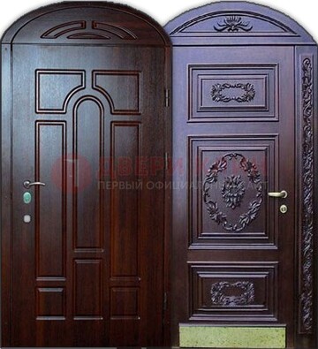 Стильная железная арочная дверь с декоративным элементом ДА-24 в Балашихе