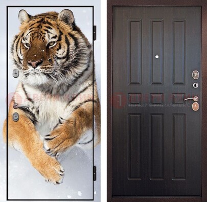 Металлическая дверь с фотопечатью тигра ДФ-1 в Балашихе