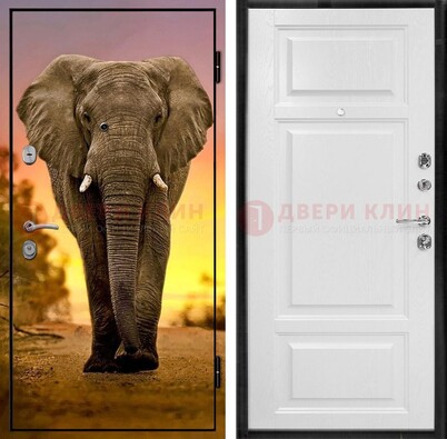 Металлическая дверь с фотопечатью слона ДФ-30 в Балашихе