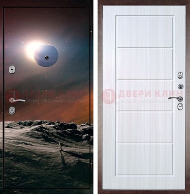 Стальная дверь с фотопечатью планет ДФ-8 в Балашихе