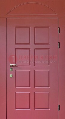 Красная стальная дверь с верхней фрамугой ДФГ-13 в Балашихе