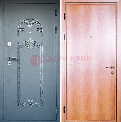 Железная дверь с ковкой ламинат внутри ДК-11 в квартиру в Балашихе