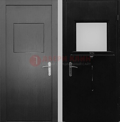 Черная стальная дверь в кассу ламинат внутри ДКС-3 в Балашихе