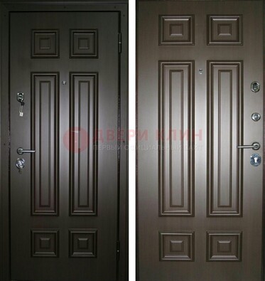 Темная металлическая дверь с МДФ ДМ-136 в квартиру в Балашихе