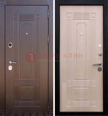 Коричневая входная дверь с МДФ ДМ-173 для кирпичного дома в Балашихе