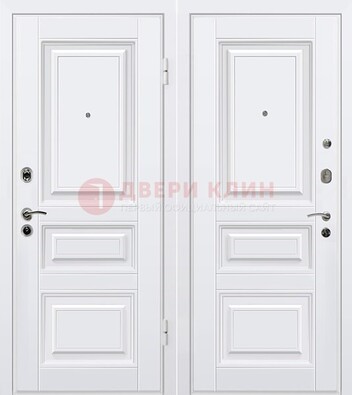 Белая металлическая дверь с МДФ ДМ-179 в Балашихе