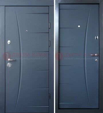 Серая входная дверь с фигурной фрезеровкой МДФ ДМ-213 в Балашихе