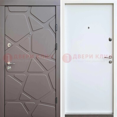Серая входная дверь с филенчатой МДФ ДМ-216 в Балашихе