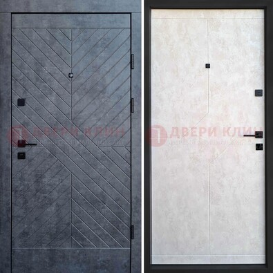 Серая железная дверь с филенчатой МДФ ДМ-217 в Балашихе