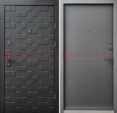Темная стальная филенчатая дверь с МДФ ДМ-221 в Балашихе