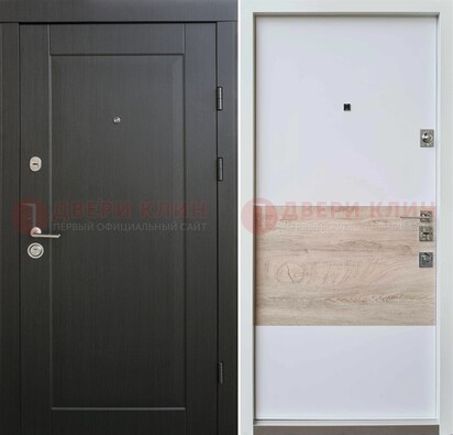 Черная металлическая дверь с белой МДФ внутри ДМ-230 в Балашихе