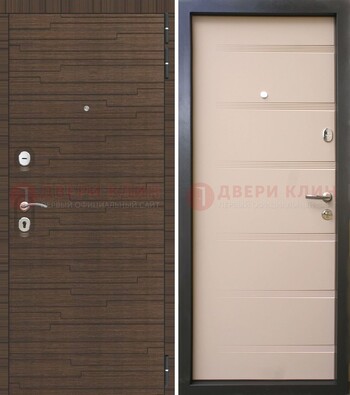 Коричневая  железная дверь c фрезерованной МДФ ДМ-248 в Балашихе