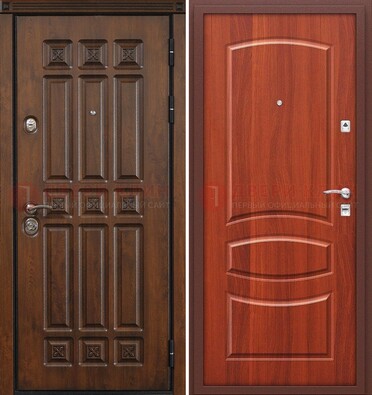 Темная металлическая дверь с МДФ и узором ДМ-364 в Балашихе
