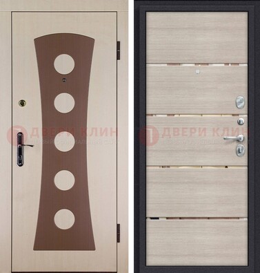 Светлая металлическая дверь с МДФ в квартиру ДМ-365 в Балашихе