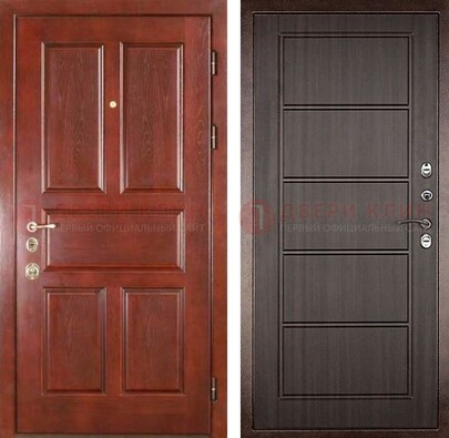 Красная металлическая дверь с МДФ в квартиру ДМ-387 в Балашихе
