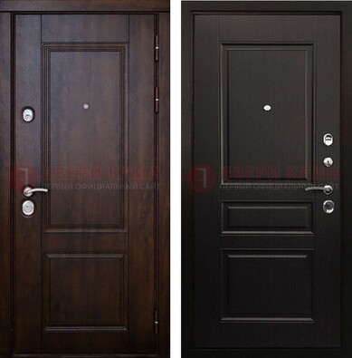 Классическая железная дверь с темными МДФ панелями ДМ-390 в Балашихе
