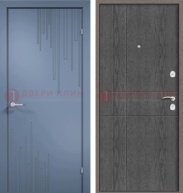 Синяя металлическая дверь МДФ в квартиру ДМ-434 в Балашихе