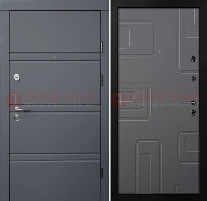 Серая металлическая дверь с МДФ в квартиру ДМ-485 в Балашихе