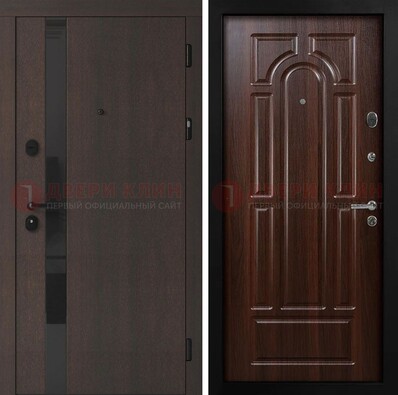 Темная входная дверь с МДФ панелями в квартиру ДМ-499 в Балашихе