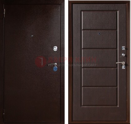 Темная входная дверь с порошковым окрасом ДП-113 в Балашихе