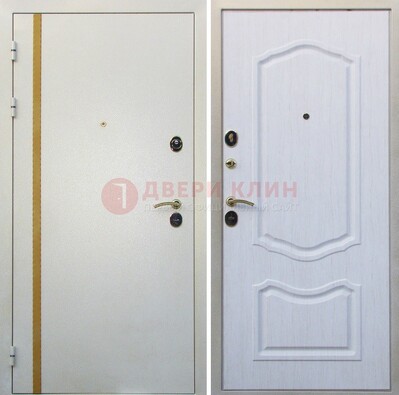 Белая входная дверь с порошковым напылением ДП-136 в Балашихе