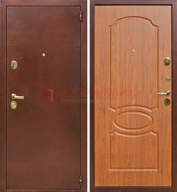 Коричневая стальная дверь с порошковым напылением ДП-137 в Балашихе