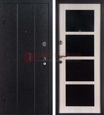 Черная металлическая дверь с порошковым напылением ДП-176 в Балашихе