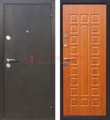 Коричневая стальная дверь с порошковым напылением ДП-202 в Балашихе
