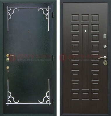 Темная входная дверь с порошковым покрытием и МДФ венге ДП-223 в Балашихе