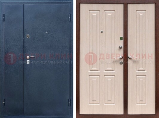 Двустворчатая стальная дверь с порошковым напылением и МДФ ДП-239 в Балашихе