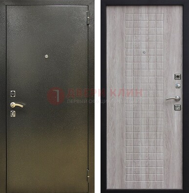 Железная темная дверь с порошковым покрытием и филенчатой МДФ ДП-297 в Балашихе