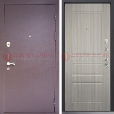 Темная стальная дверь с порошковым окрасом и МДФ ДП-310 в Балашихе