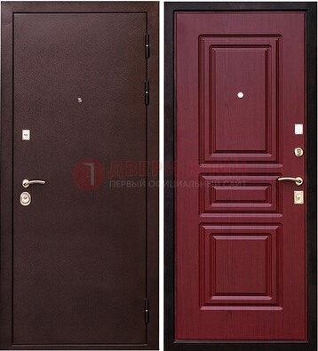 Бордовая входная дверь с порошковым окрасом ДП-36 в Балашихе