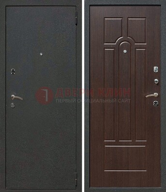 Черная металлическая дверь с порошковым окрасом ДП-47 в Балашихе