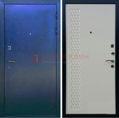 Синяя железная дверь с порошковым напылением ДП-49 в Балашихе