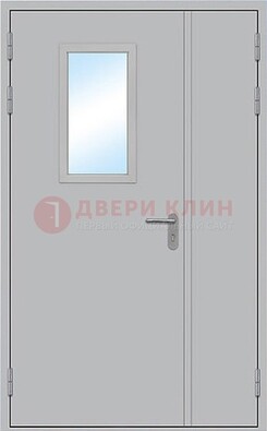 Белая входная техническая дверь со стеклянной вставкой ДПП-10 в Балашихе