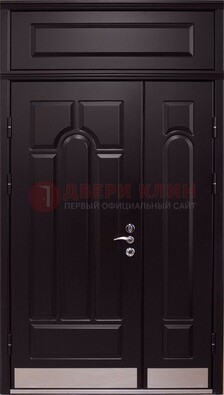 Парадная дверь с металлическими вставками ДПР-47 и фрамугой в Балашихе