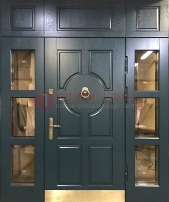 Стальная парадная дверь ДПР-64 со стеклопакетом в Балашихе