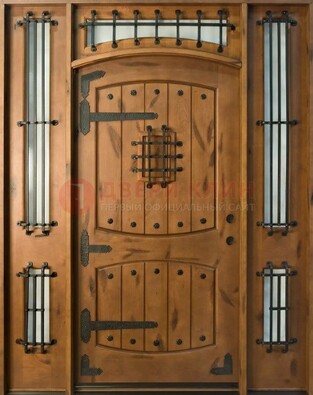 Парадная дверь с коваными элементами ДПР-68 в коттедж в Балашихе