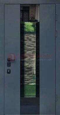 Современная дверь со стеклом для коттеджа ДС-40 в Балашихе