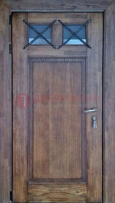 Металлическая дверь с Виноритом со стеклом и ковкой под старину ДСК-209 в Балашихе