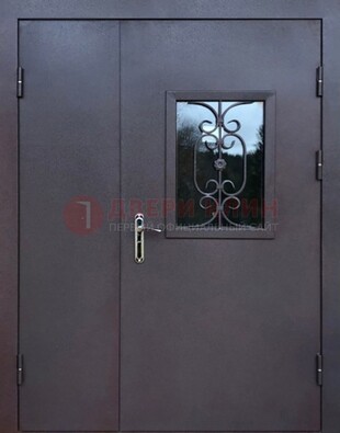 Тамбурная дверь Порошок со стеклом и ковкой ДТМ-48 в Балашихе
