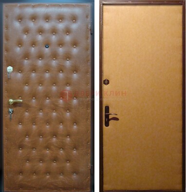 Желтая железная дверь с винилискожей ДВ-2 в Балашихе