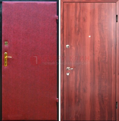 Красная входная дверь с винилискожей ДВ-30 в Балашихе