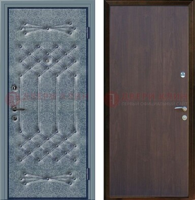 Серая металлическая дверь с винилискожей ДВ-35 в Балашихе