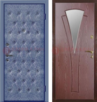 Синяя железная дверь с винилискожей ДВ-39 в Балашихе