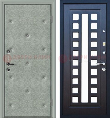 Серая железная дверь с винилискожей ДВ-40 в Балашихе