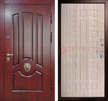 Темно-красная входная дверь с виноритом ДВТ-234 в Балашихе