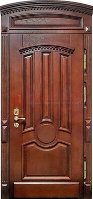 Темная стальная дверь с виноритом и фрамугой ДВТ-238 в Балашихе