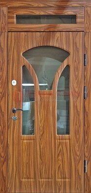 Коричневая классическая входная дверь с виноритом ДВТ-66 в Балашихе